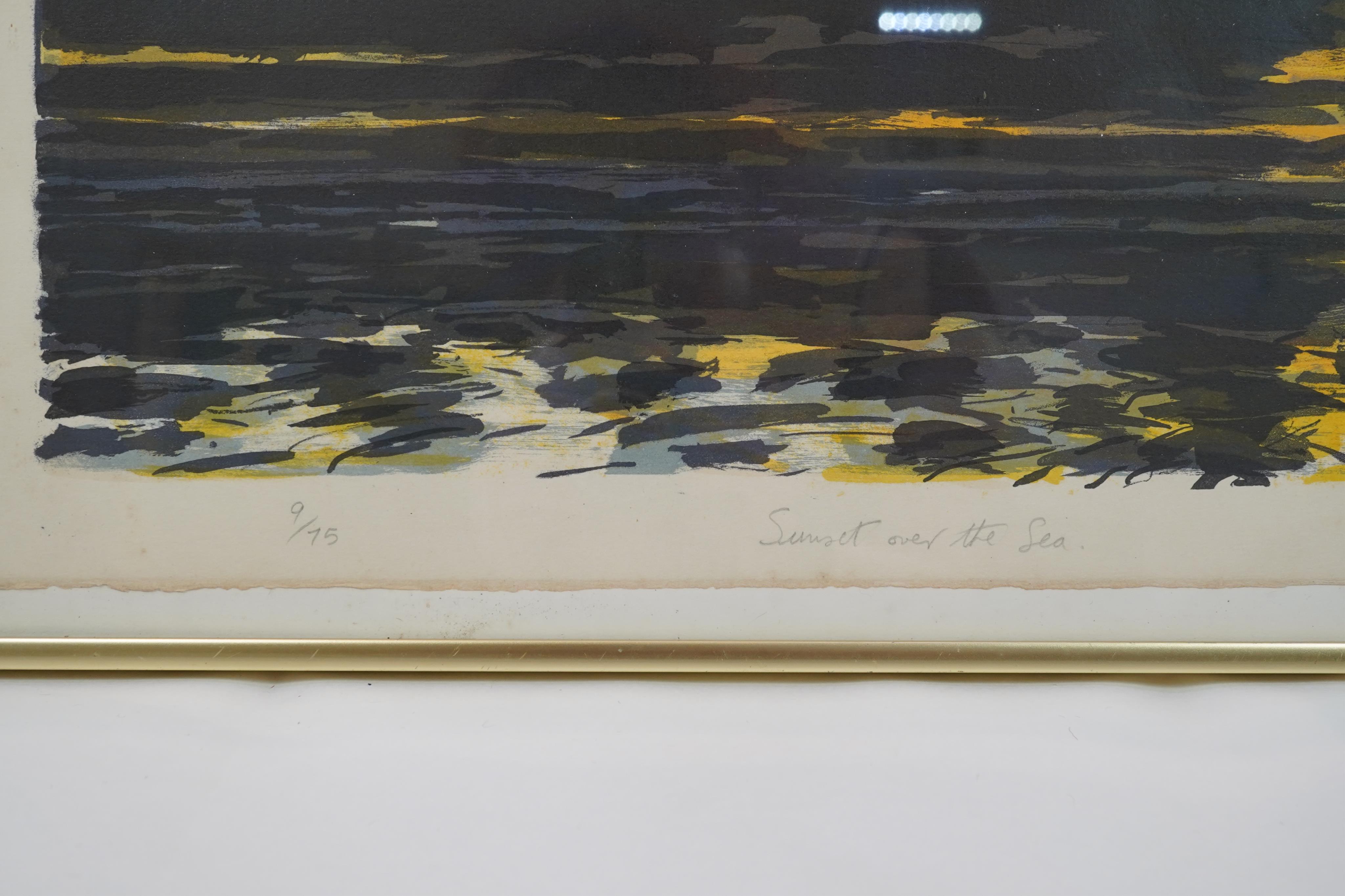 John Houston OBE, RSA, 1930-2008, 'Sunset over Sea'